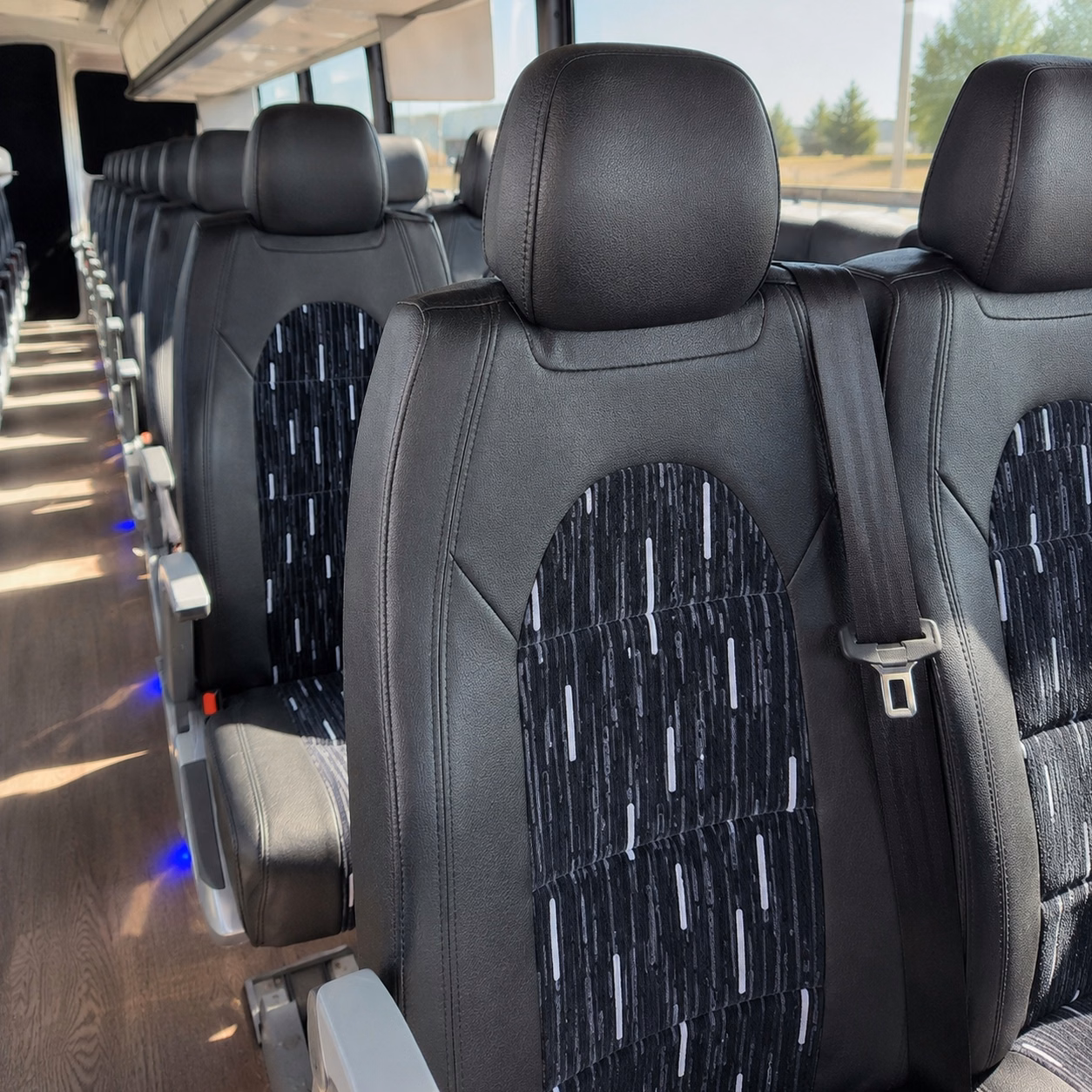 56 passenger charter bus interior
