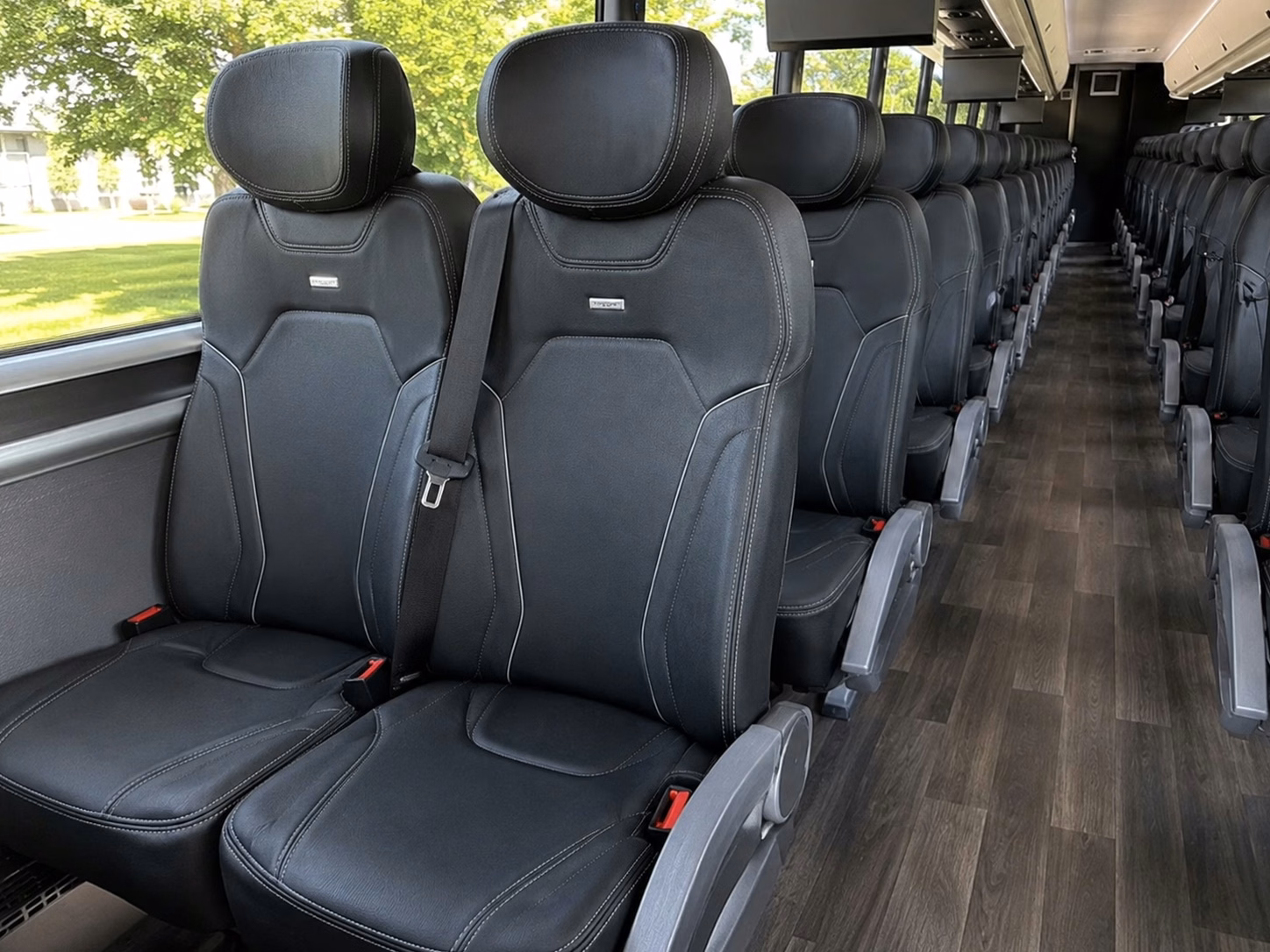 newton charter bus rental interior